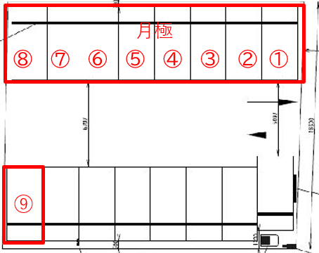 橿原神宮駅前第９の駐車配置図