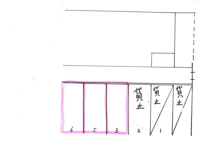 コーポリバーサイド駐車場の駐車配置図