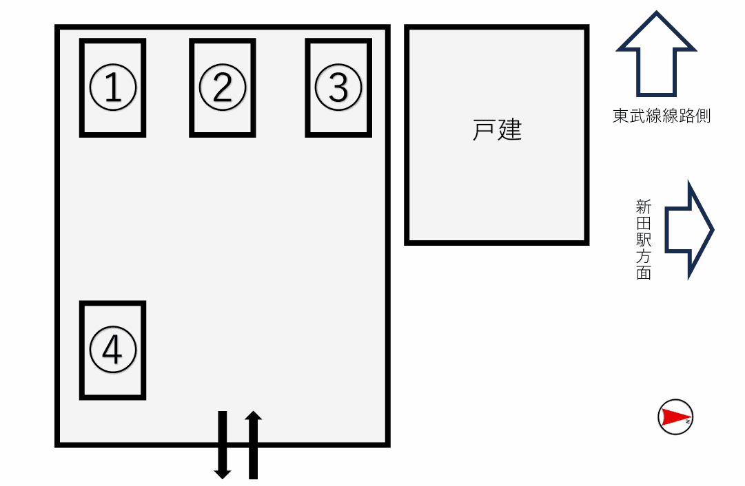 草加栄町3丁目駐車場の駐車配置図