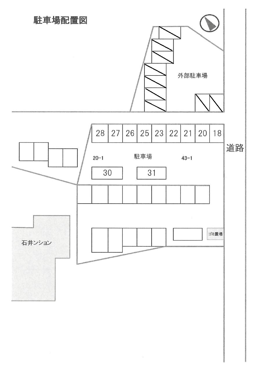 石井様小網代駐車場の駐車配置図