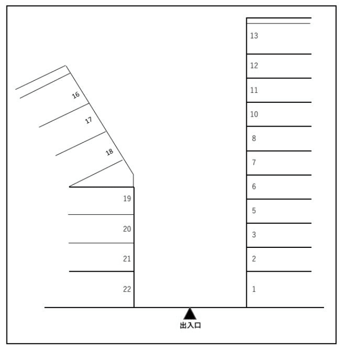 おおたかの森北2丁目駐車場の駐車配置図