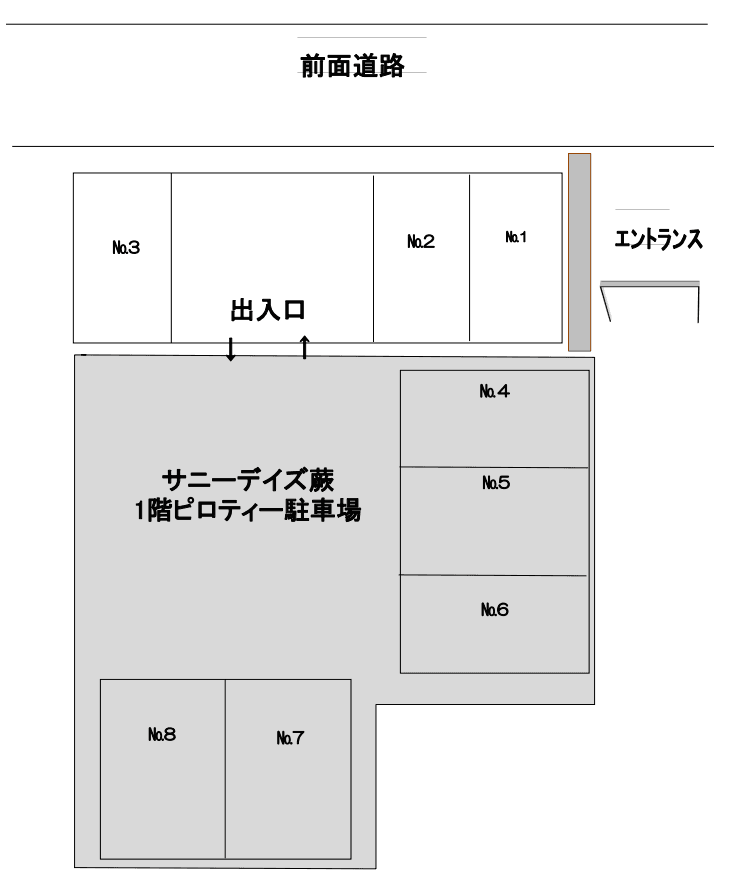 サニーデイズ蕨月極敷地内駐車場の駐車配置図