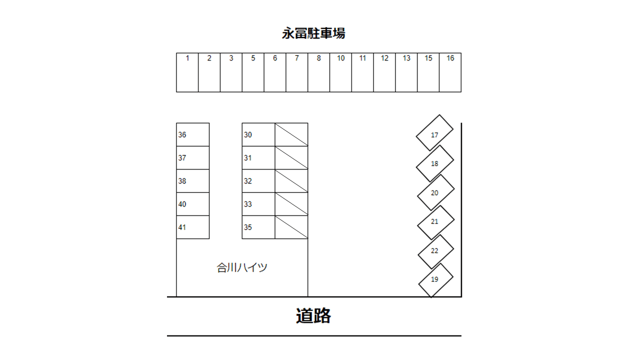 永冨駐車場の駐車配置図