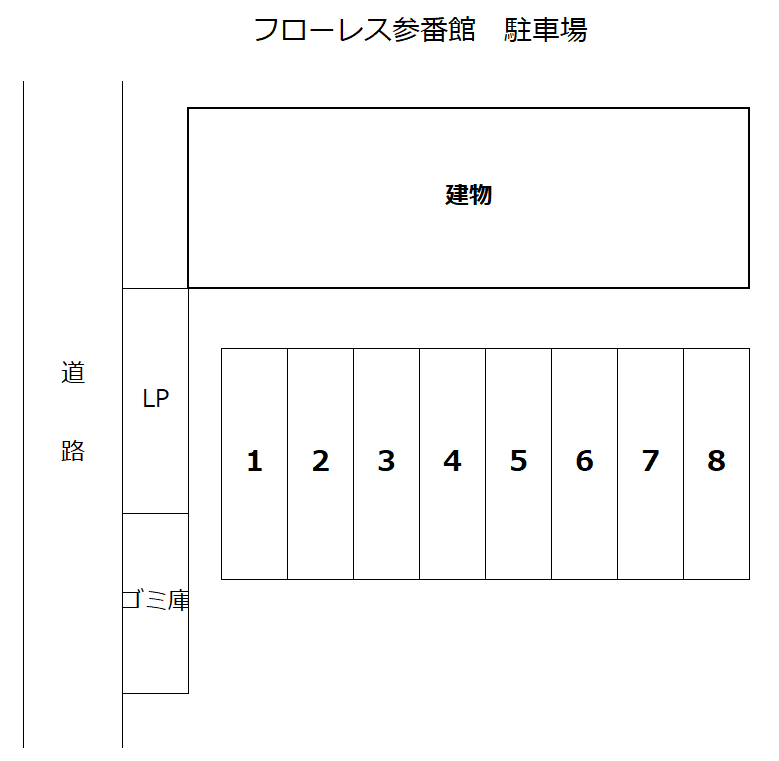 川口市南鳩ヶ谷1丁目駐車場(フローレス参番館)の駐車配置図