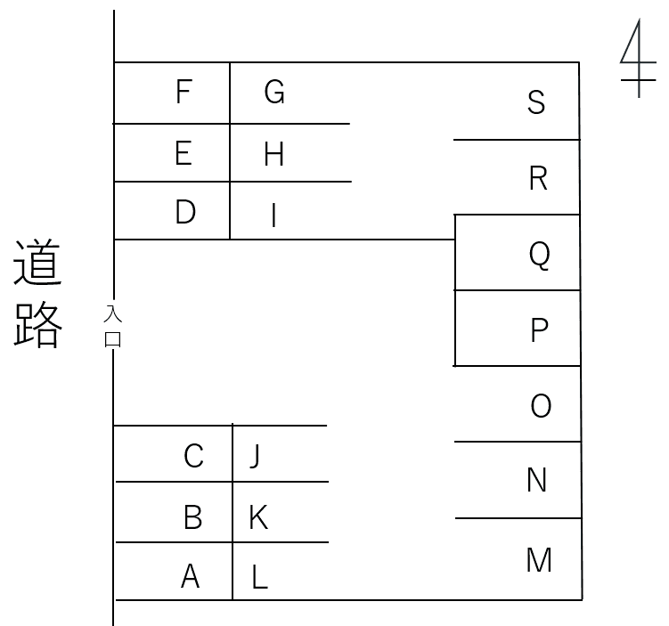 067荒子２丁目の駐車配置図