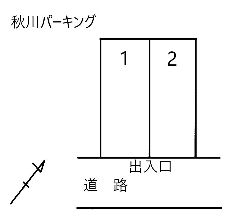 秋川パーキングの駐車配置図