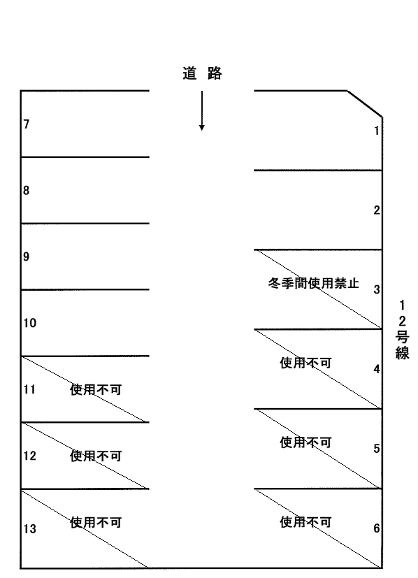 本通5丁目南21駐車場の駐車配置図