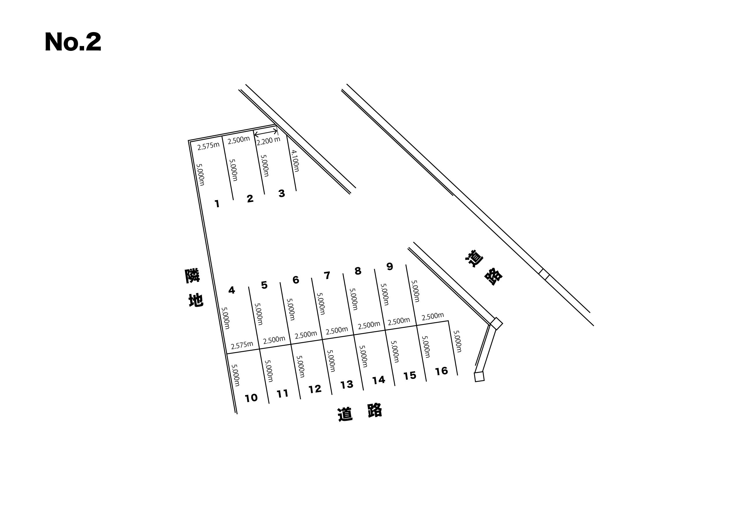 芳野駐車場（No.2）の駐車配置図