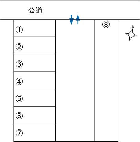 東山町(水野)駐車場の駐車配置図