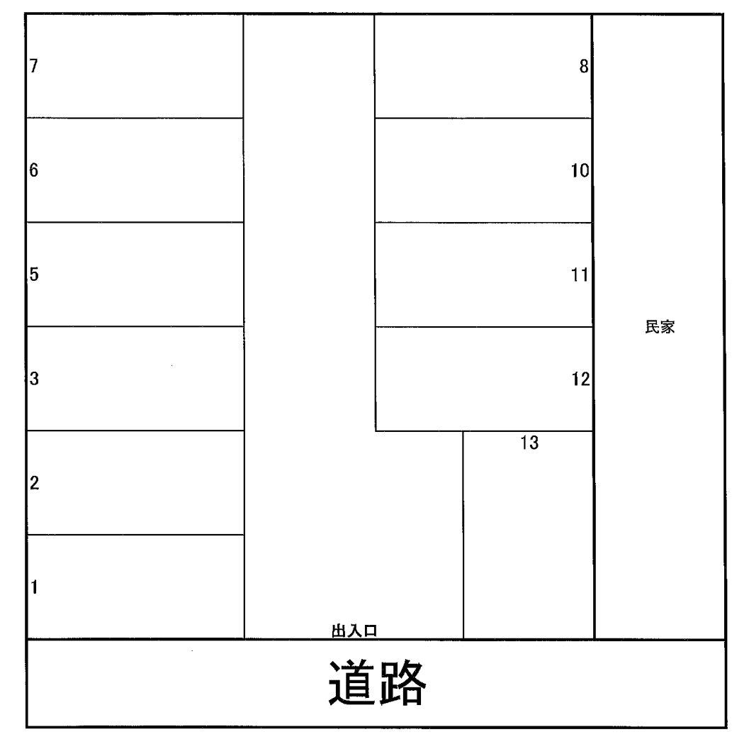 新郷駐車場の駐車配置図