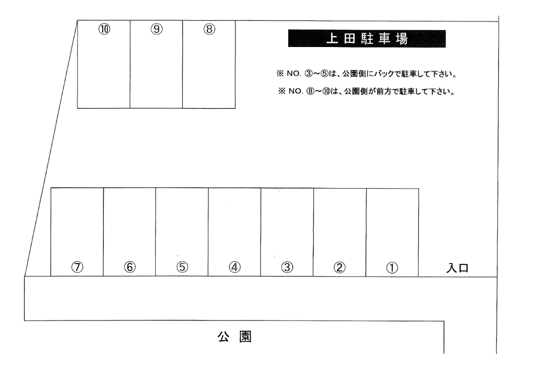 上田駐車場の駐車配置図