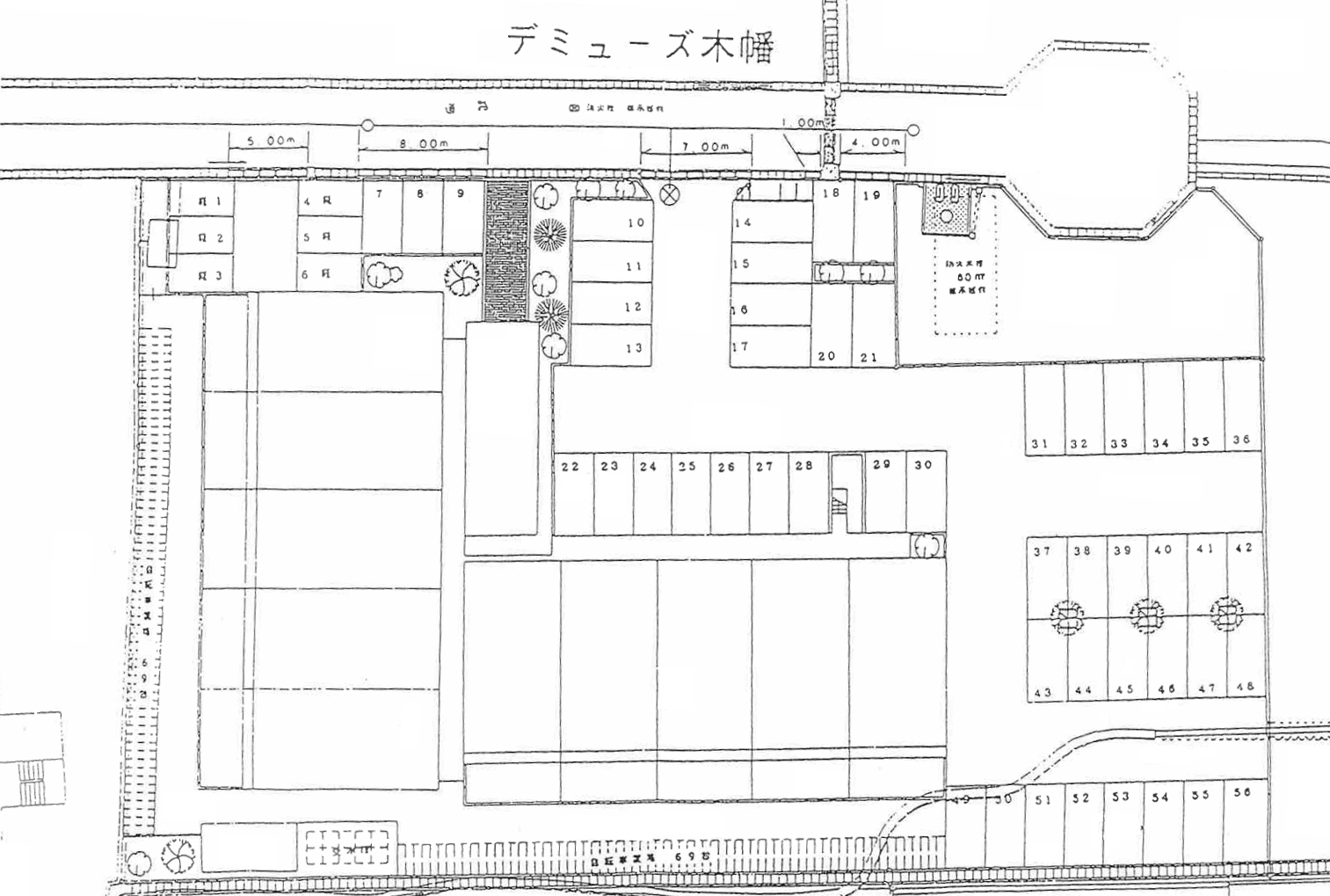 デミューズ木幡の駐車配置図