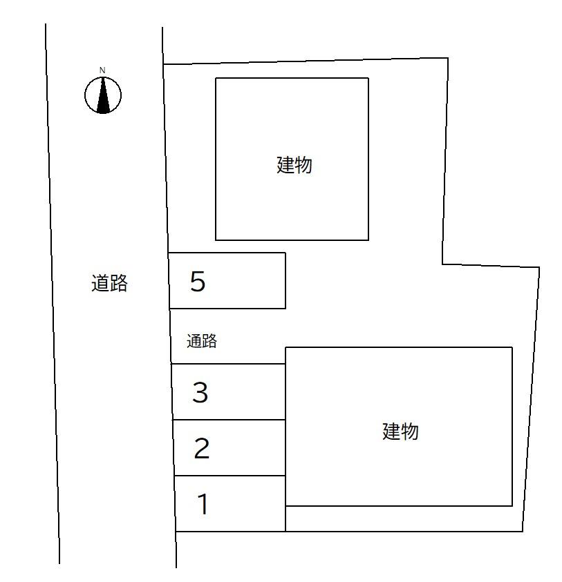 61096DUPLEX 川向Aの駐車配置図