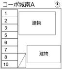 コーポ城南Ａの駐車場