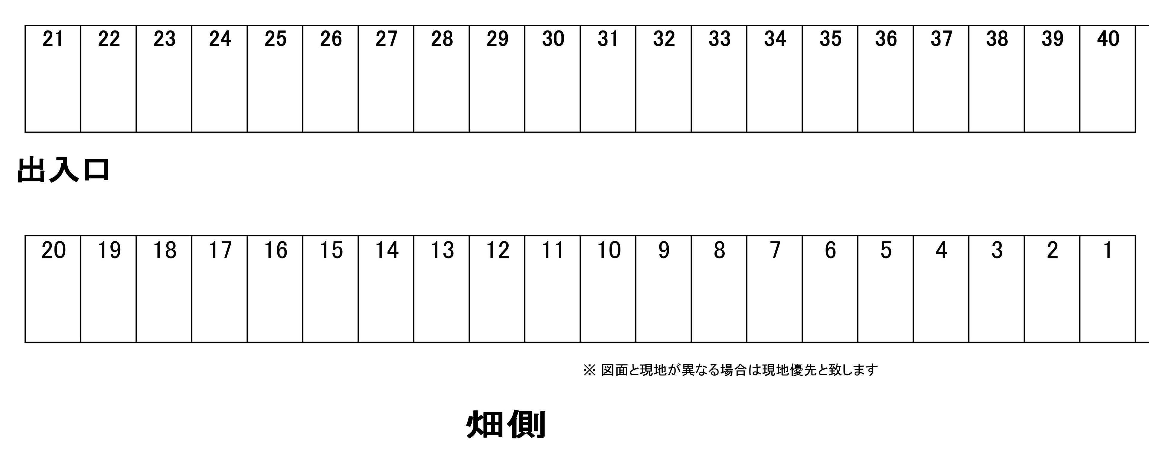 白鳥第３駐車場の駐車配置図