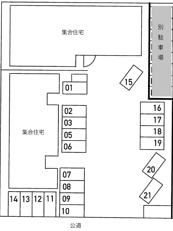 コーポＦｕｊｉの駐車配置図