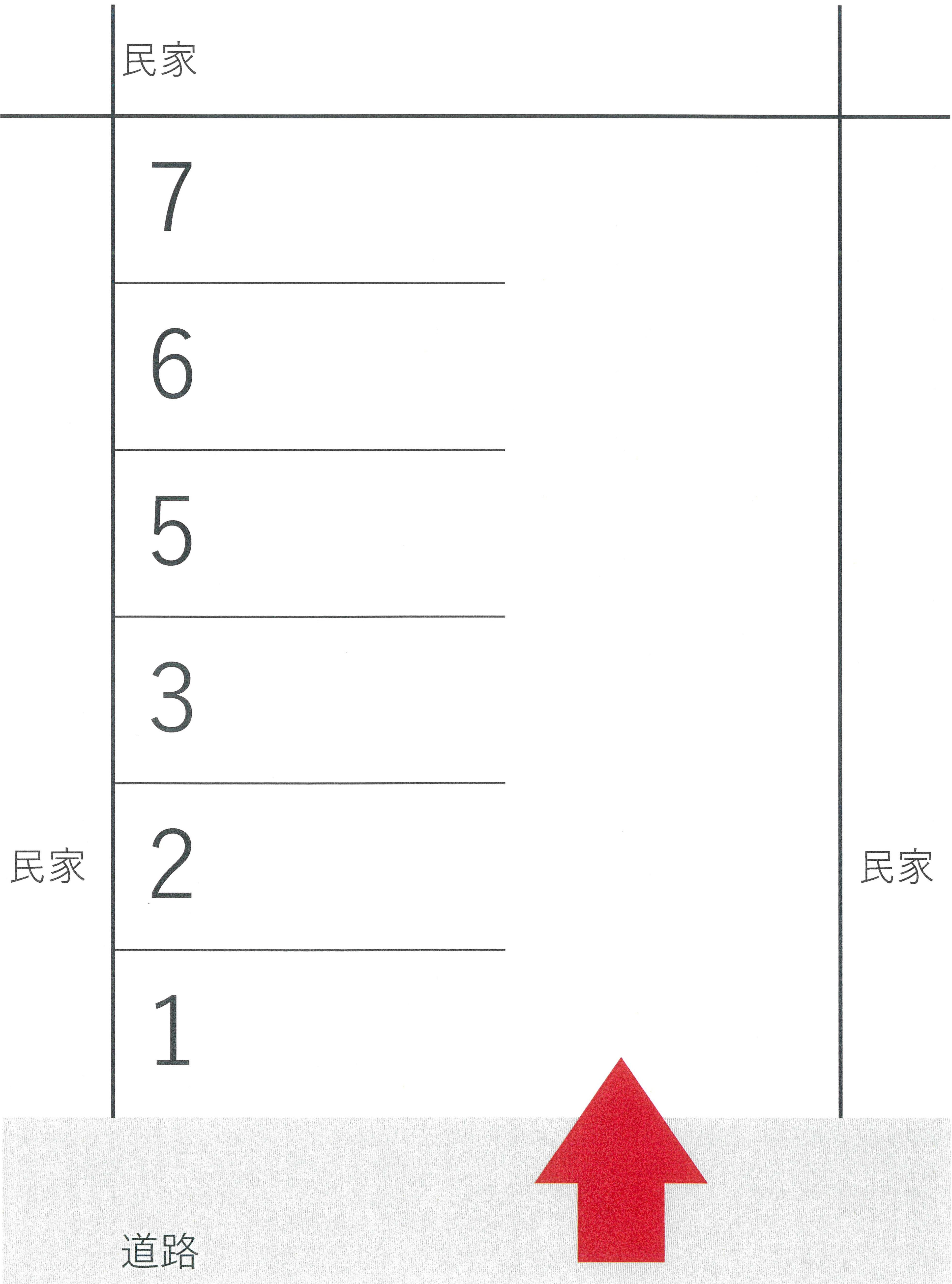 赤松町青空駐車場の駐車配置図
