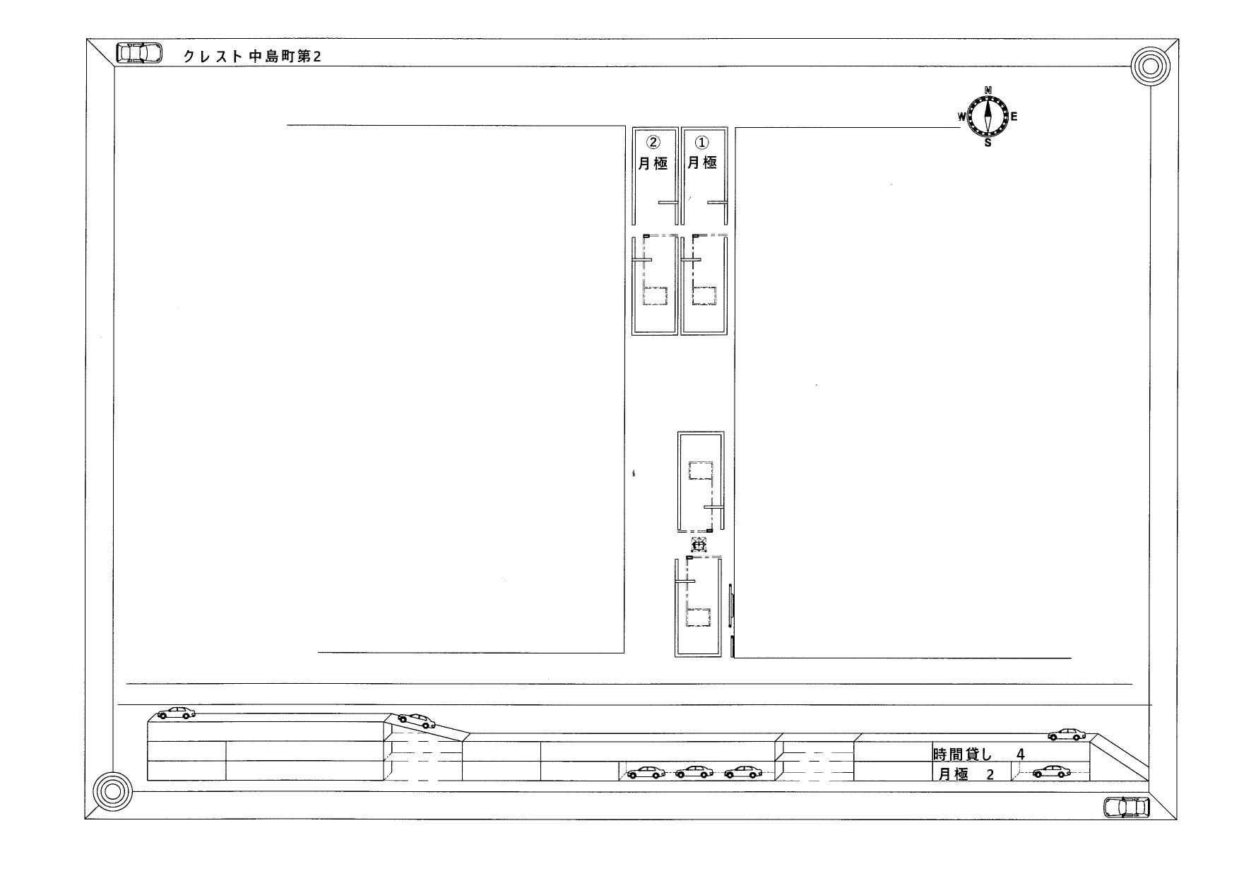 クレスト中島町第2の駐車配置図