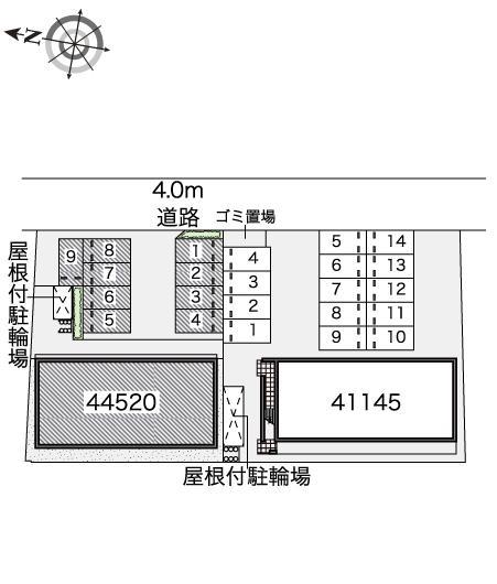 スカイハイツⅡ(44520)の駐車配置図