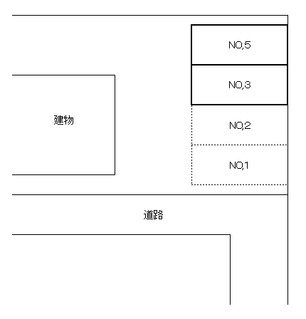 ハイツリラ駐車場の駐車配置図