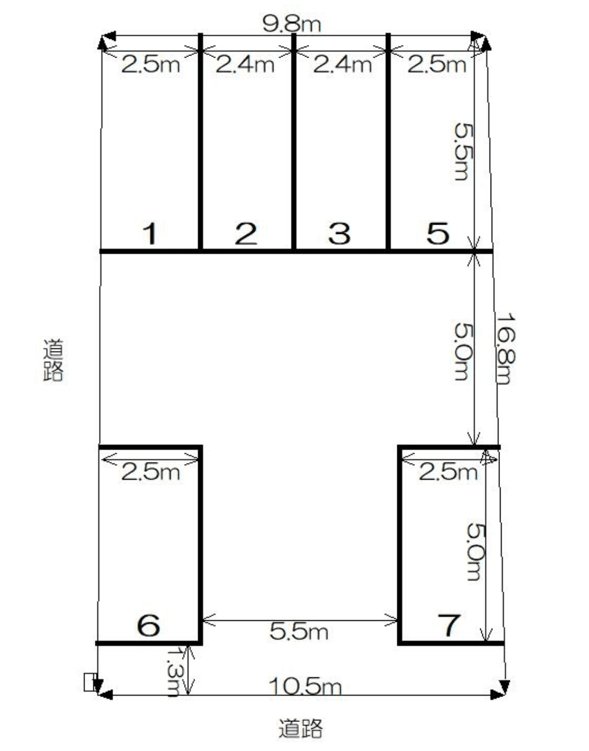 川俣本町駐車場の駐車配置図