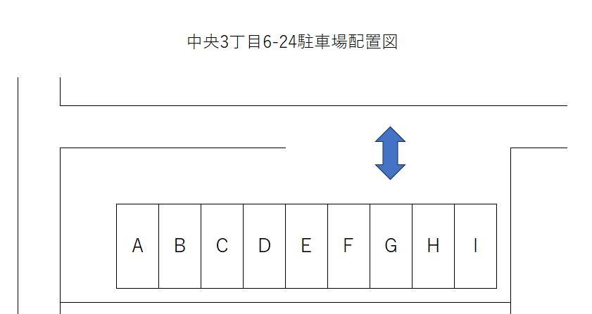 中央3丁目6-24駐車場の駐車配置図