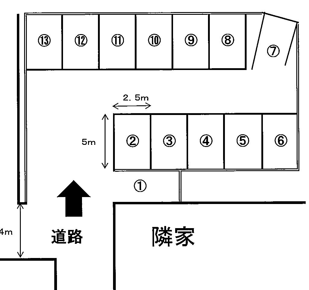 すみれ駐車場の駐車配置図