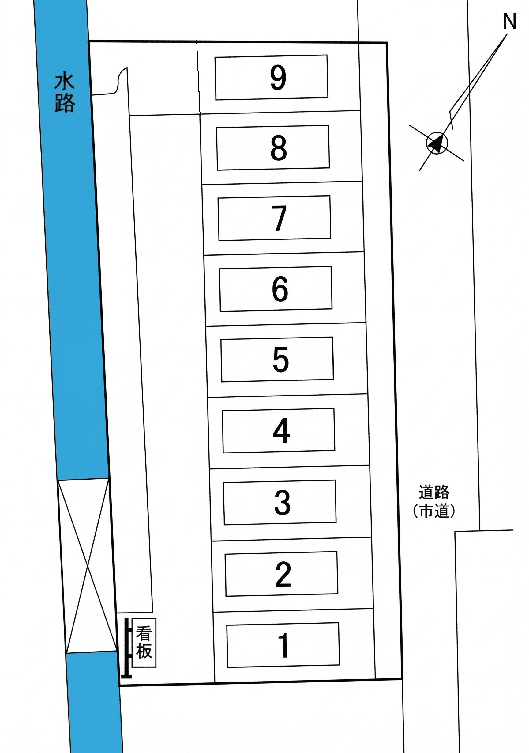 良町駅前パーキングの駐車配置図
