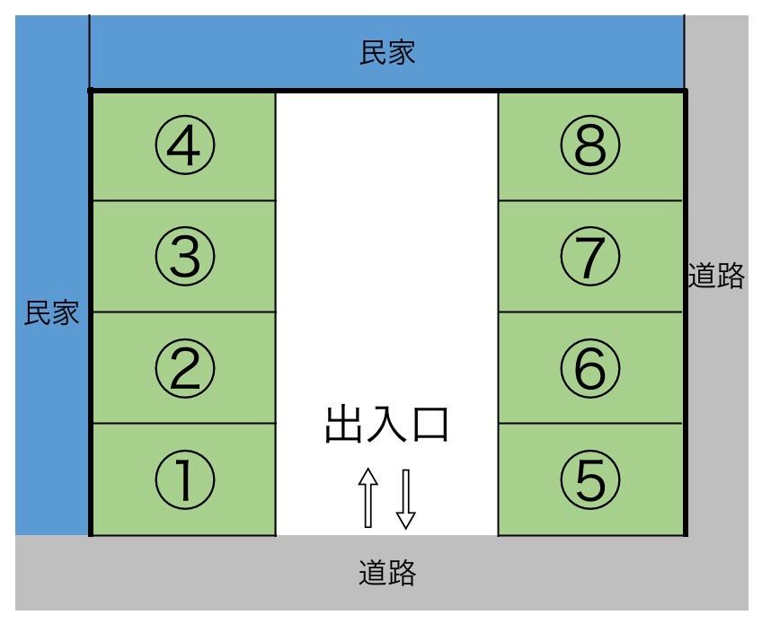富洲原月極駐車場の駐車配置図