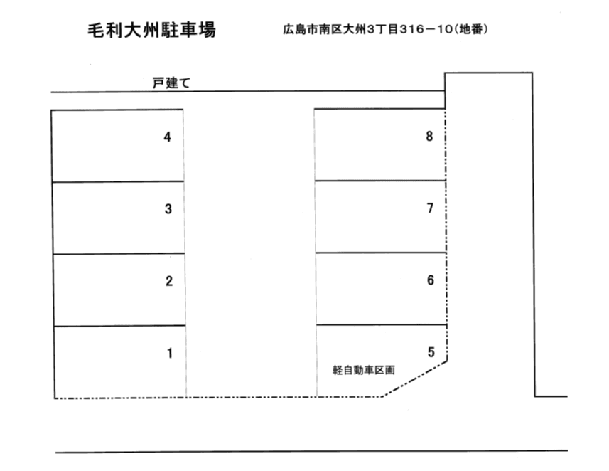 毛利大州駐車場の駐車配置図