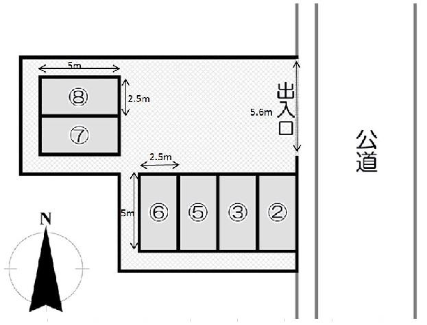 西新井６丁目駐車場の駐車配置図
