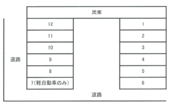 【50847】三浦西船１丁目駐車場の駐車配置図
