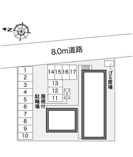 ベイサージュ　東若宮(26472)の駐車配置図
