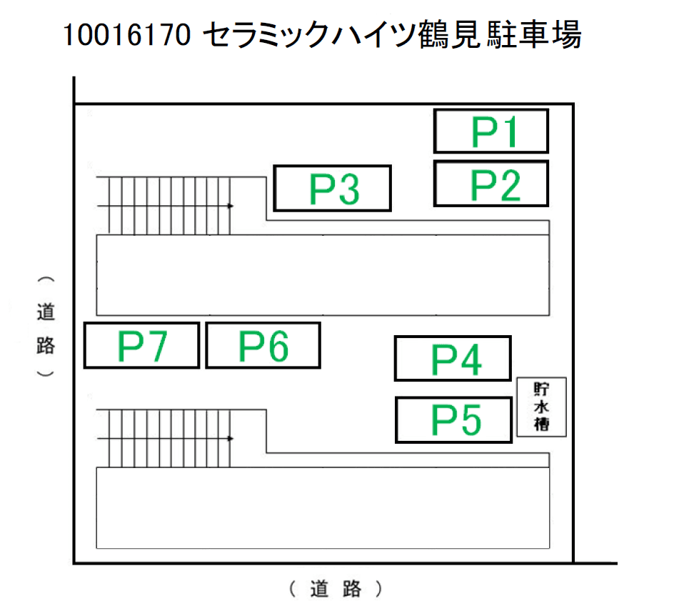 セラミックハイツ鶴見駐車場の駐車配置図