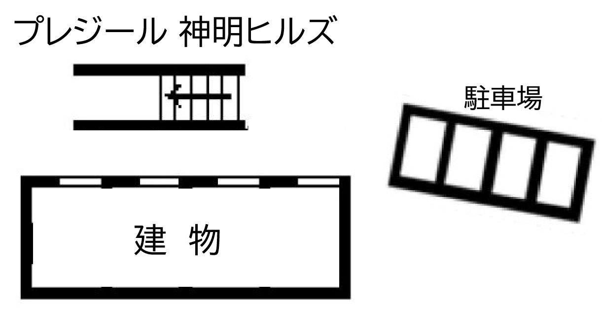 プレジール 神明ヒルズの駐車配置図