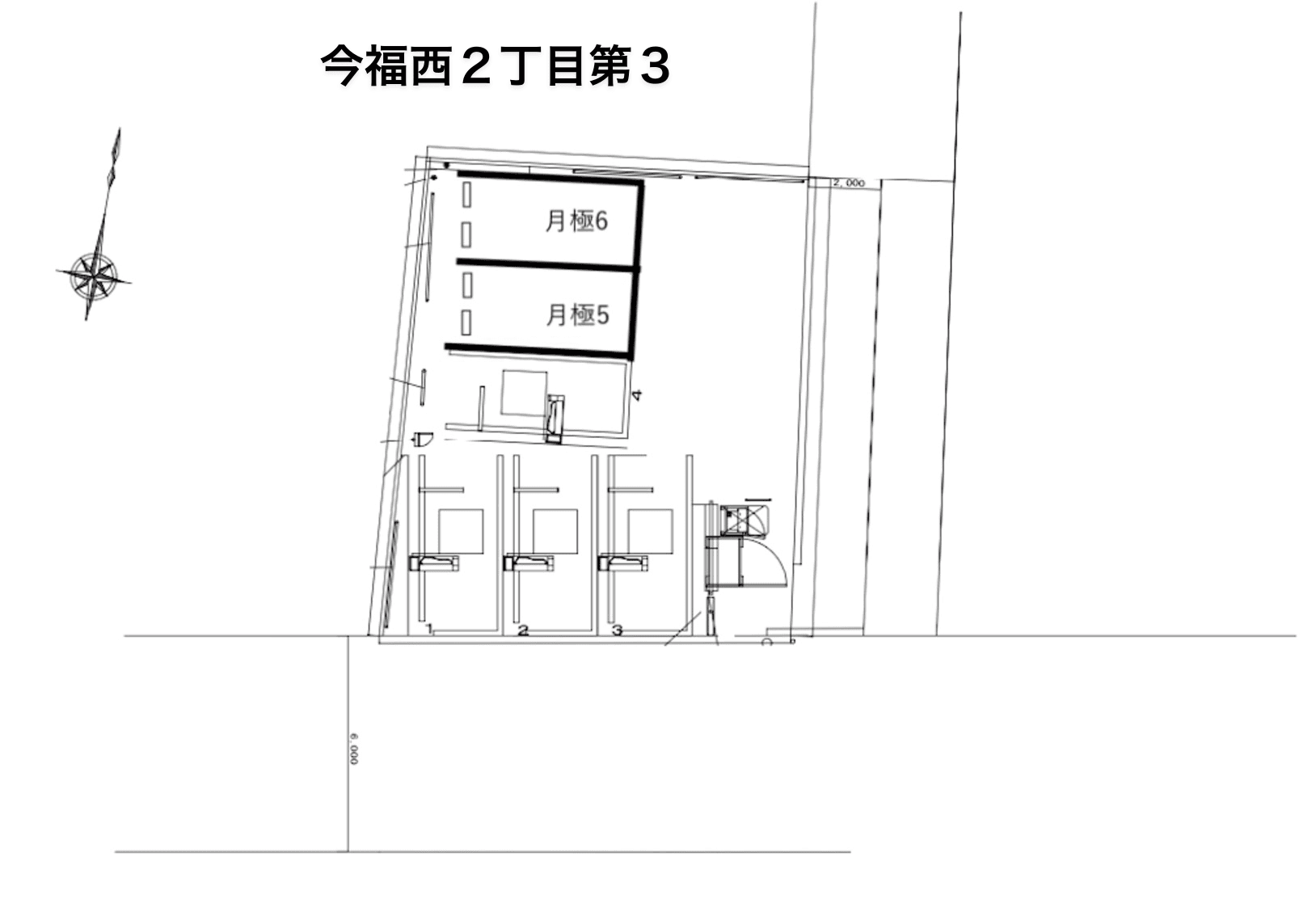 今福西２丁目第３の駐車配置図