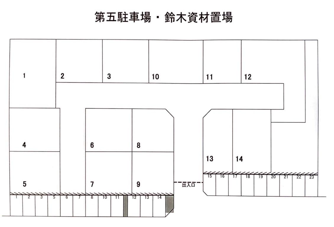 鈴木第五駐車場の駐車配置図