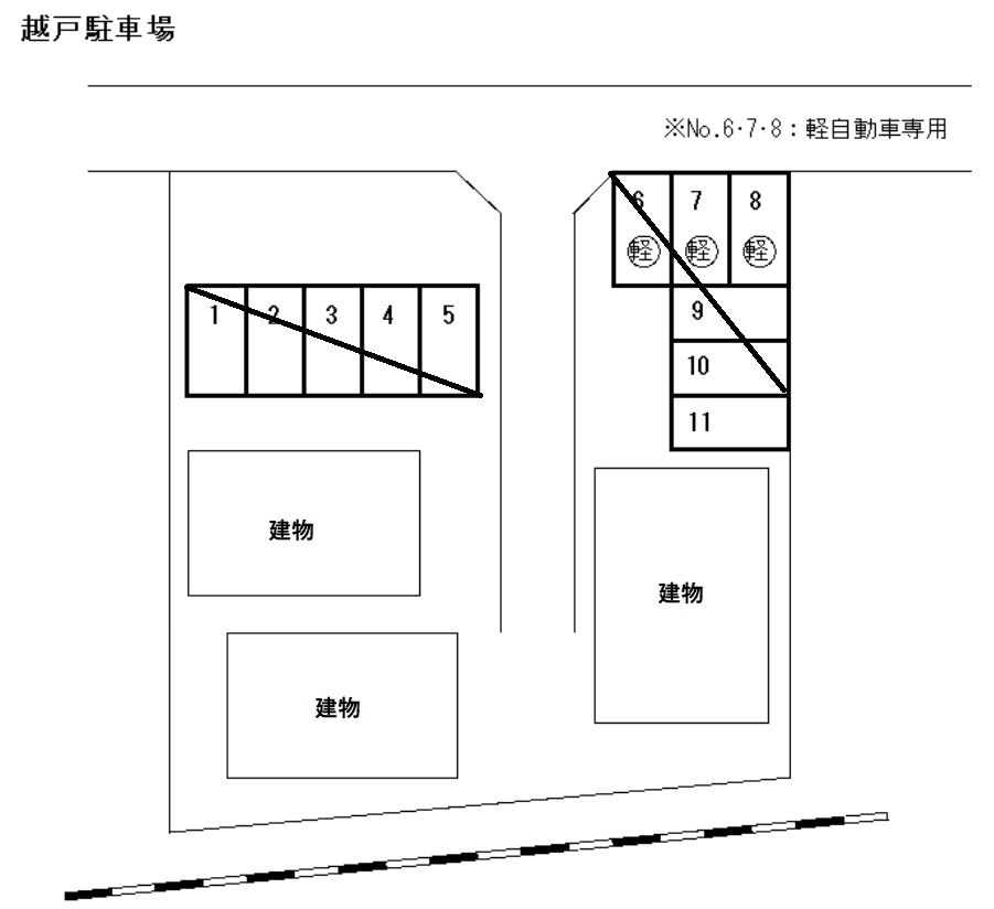 越戸駐車場の駐車配置図