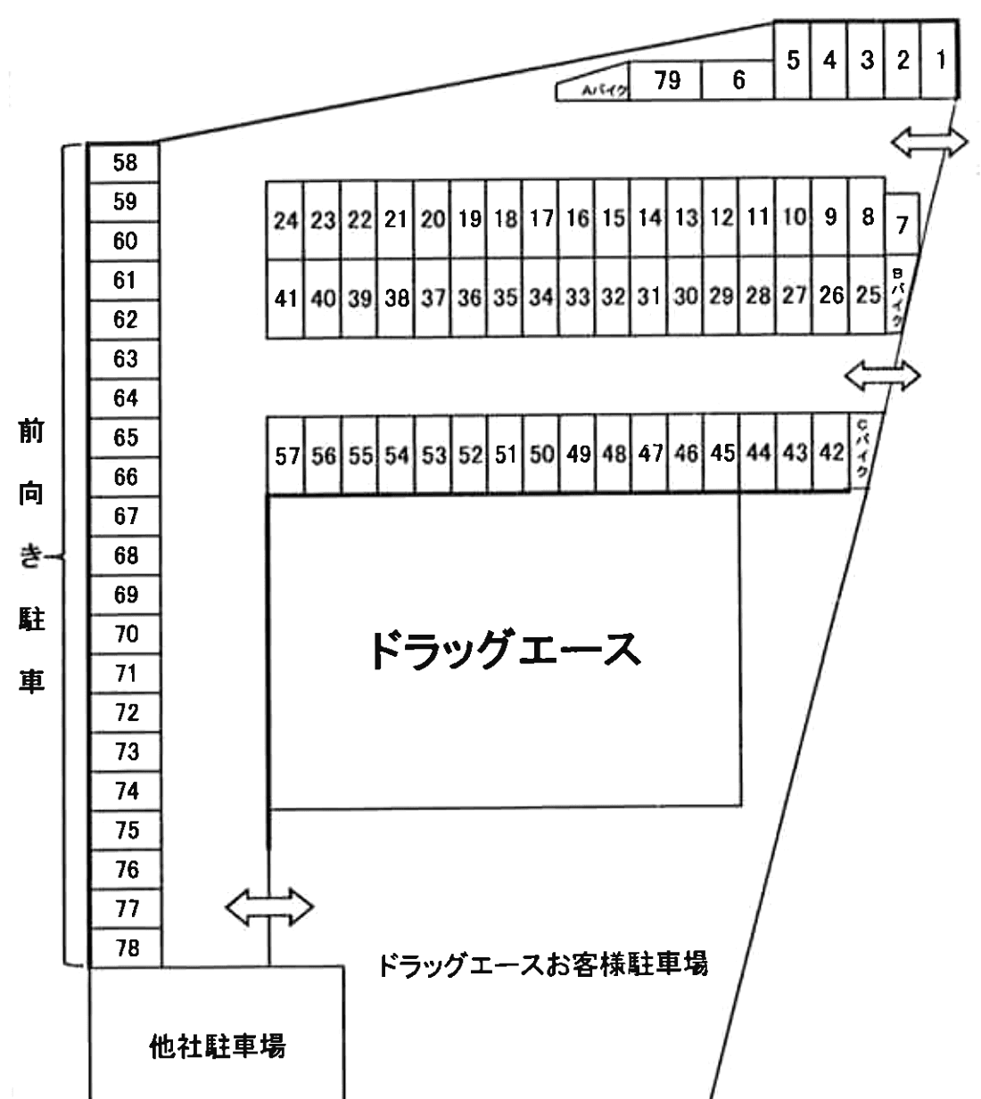 石原本町駐車場の駐車配置図
