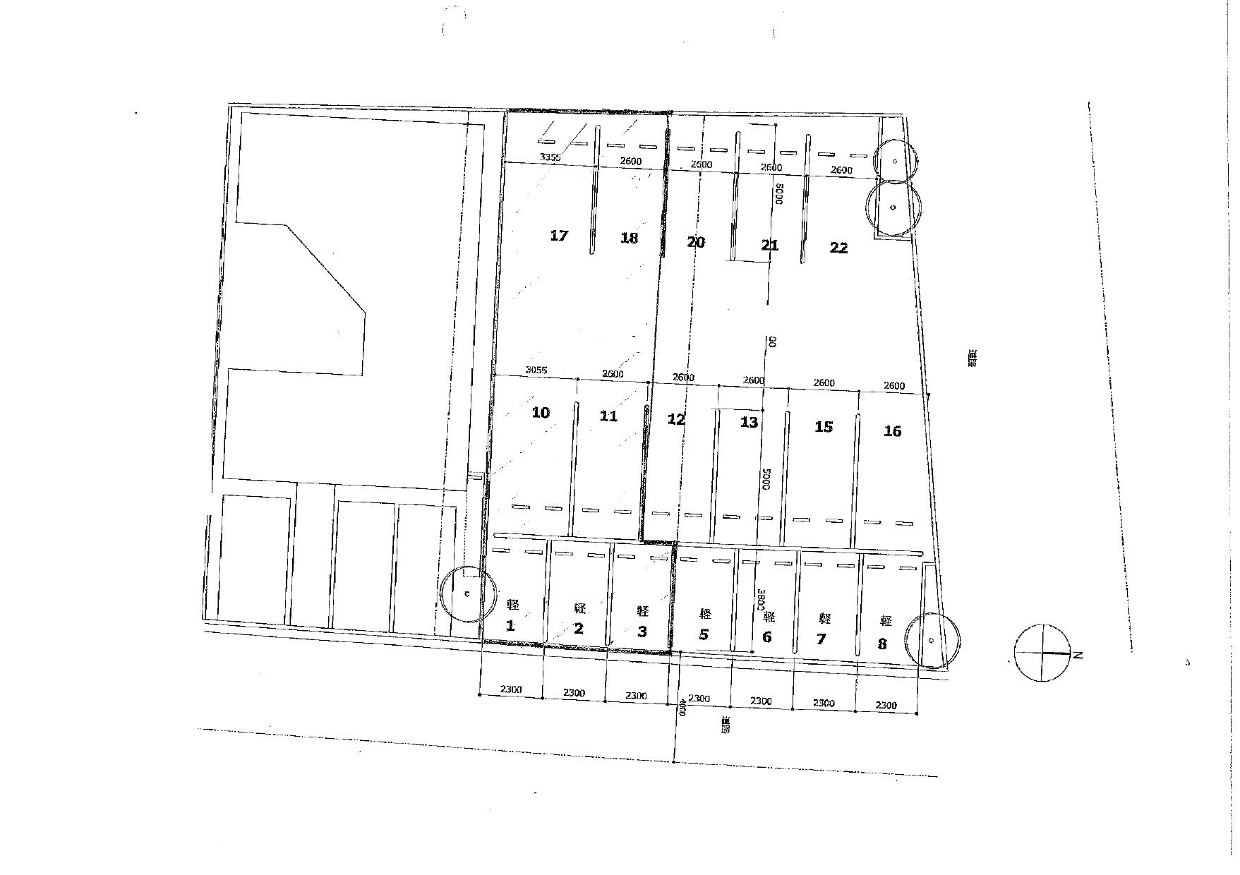 レヴィーユパーキング　鷹匠町80番1の駐車配置図