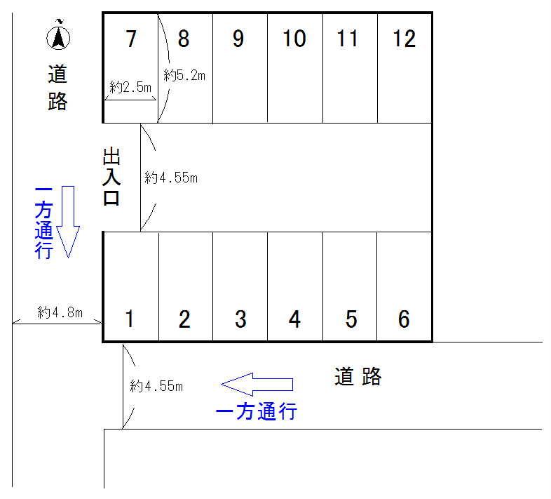 代官町月極駐車場の駐車配置図