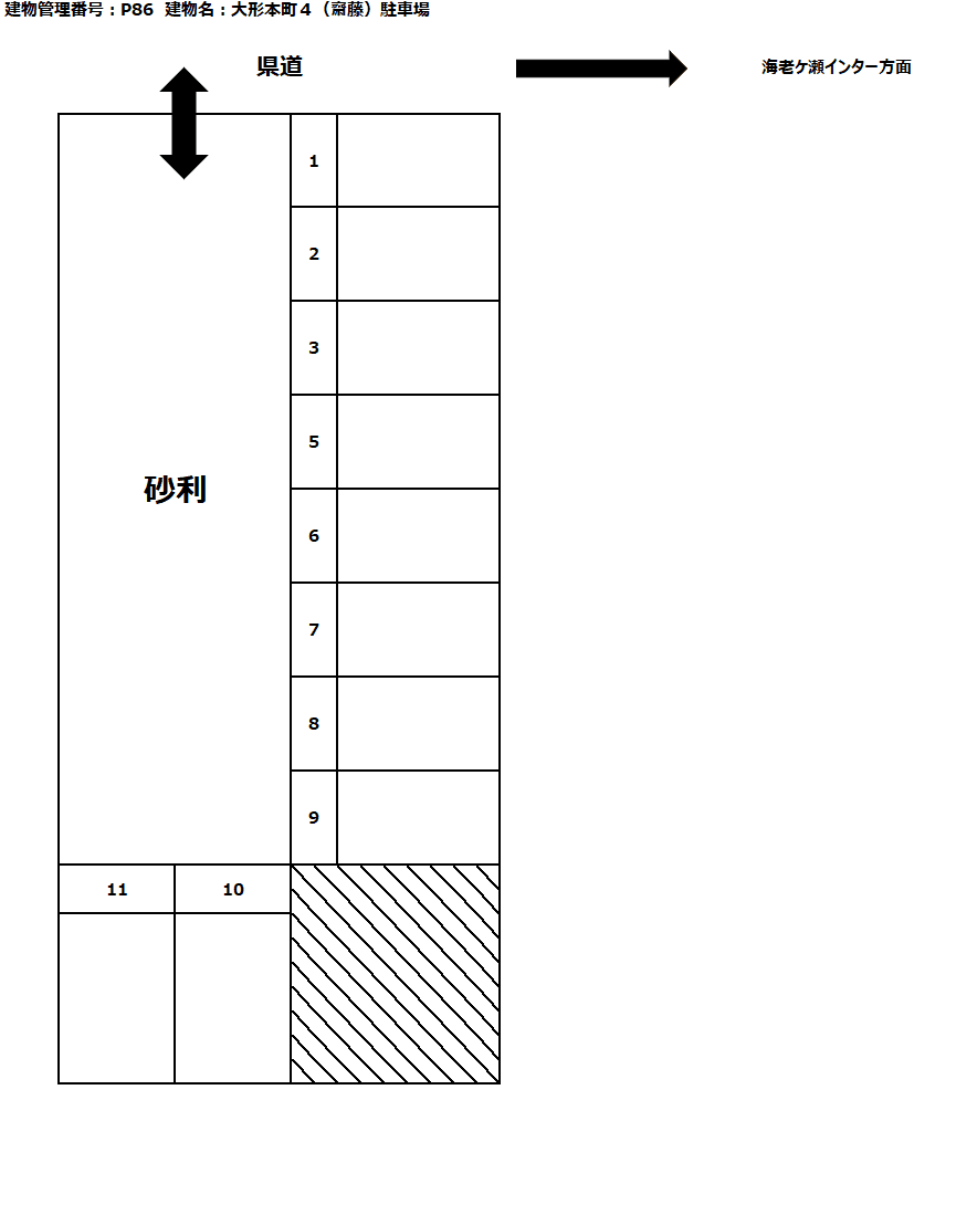 大形本町４（齋藤）駐車場の駐車配置図