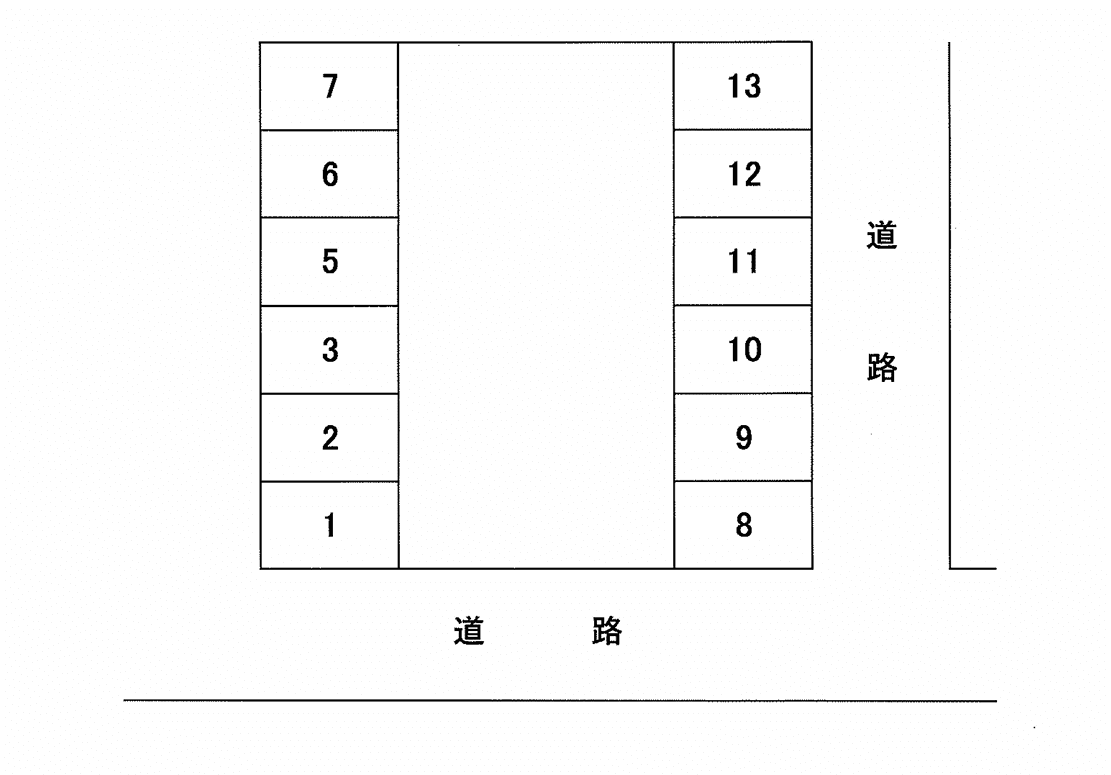 平和台4200151駐車場の駐車配置図