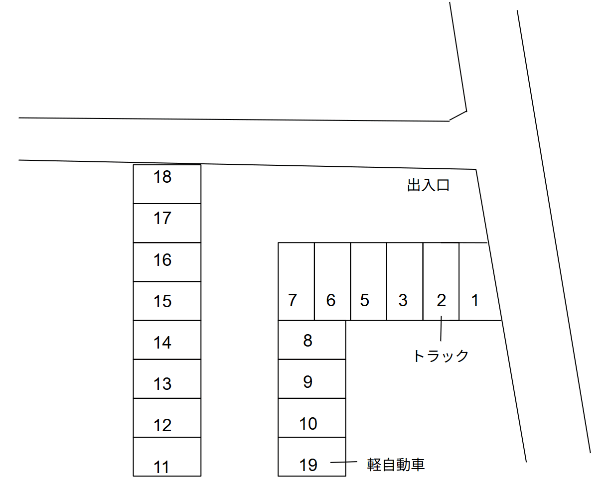 スマイルパーク103号の駐車配置図