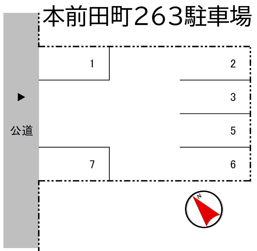 本前田町263駐車場の駐車配置図