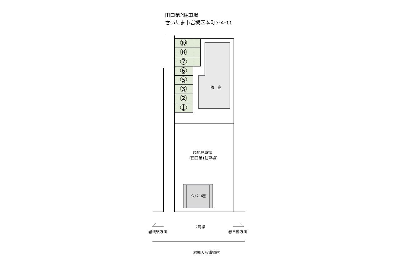 田口第2駐車場の駐車配置図