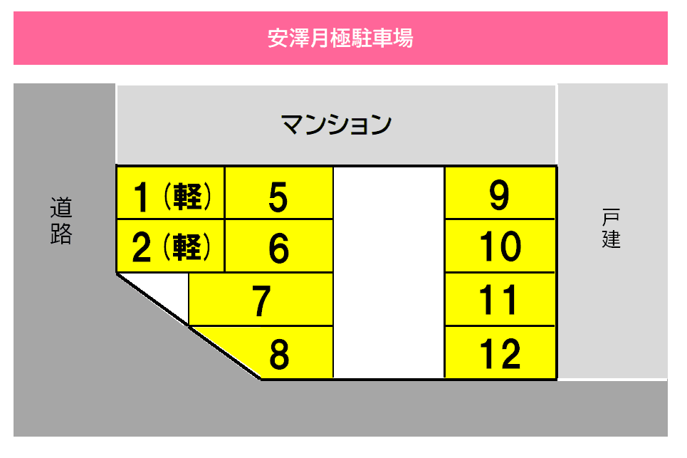 安澤月極駐車場の駐車配置図