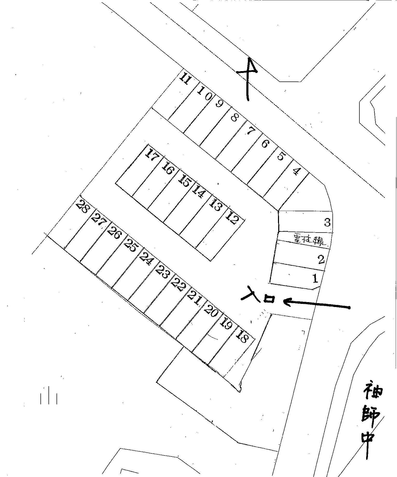 西久保雄峰駐車場の駐車配置図
