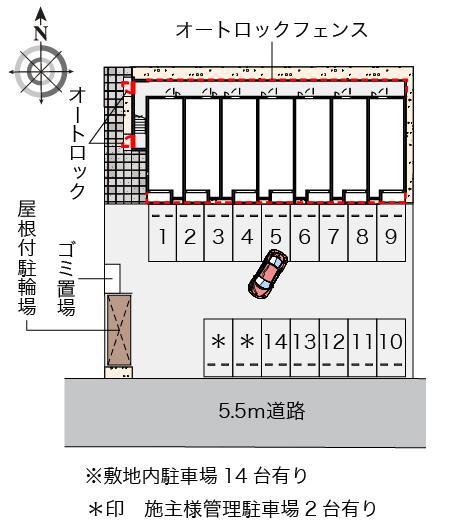 ミランダＴＳＵＮＯＳＨＩＴＡ(58386)の駐車配置図