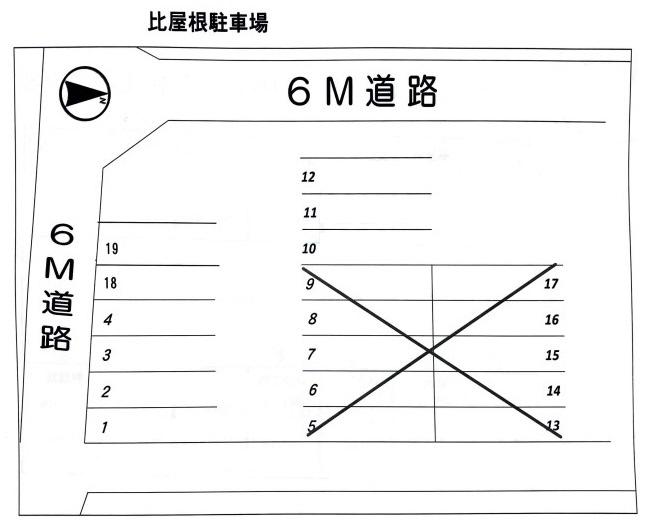 比屋根駐車場の駐車配置図